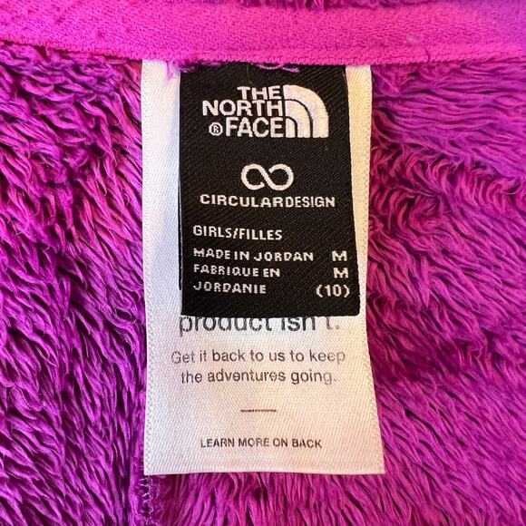 TNF Girls Fleece Jacket Full Zip Soft Plush in Magenta Little Girl Medium / 10 - Picture 11 of 12